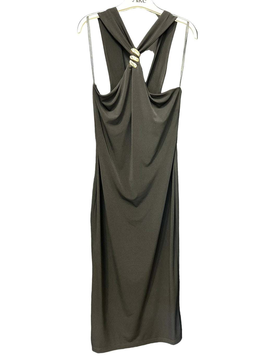 Abito midi con dettaglio oro