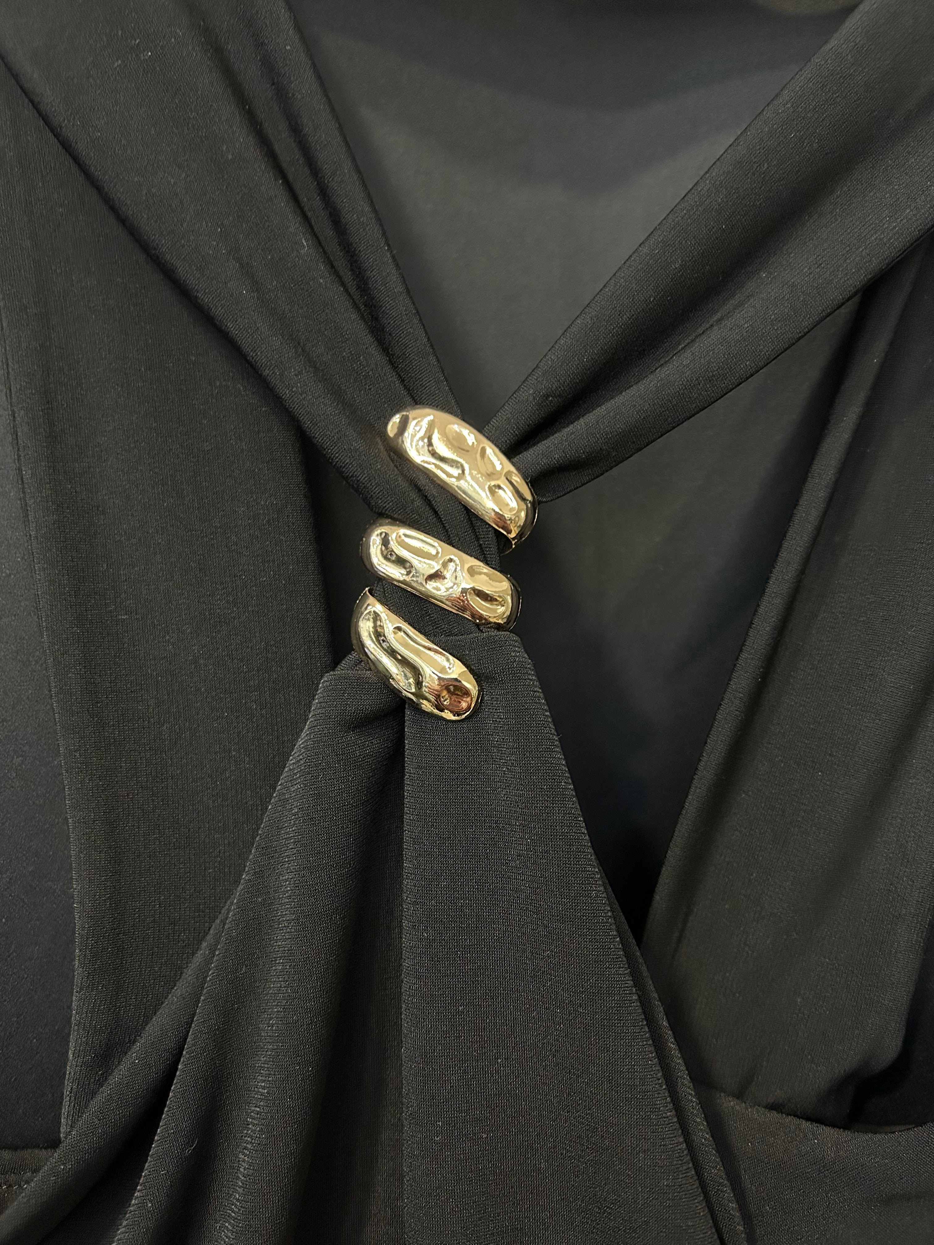 Abito midi con dettaglio oro