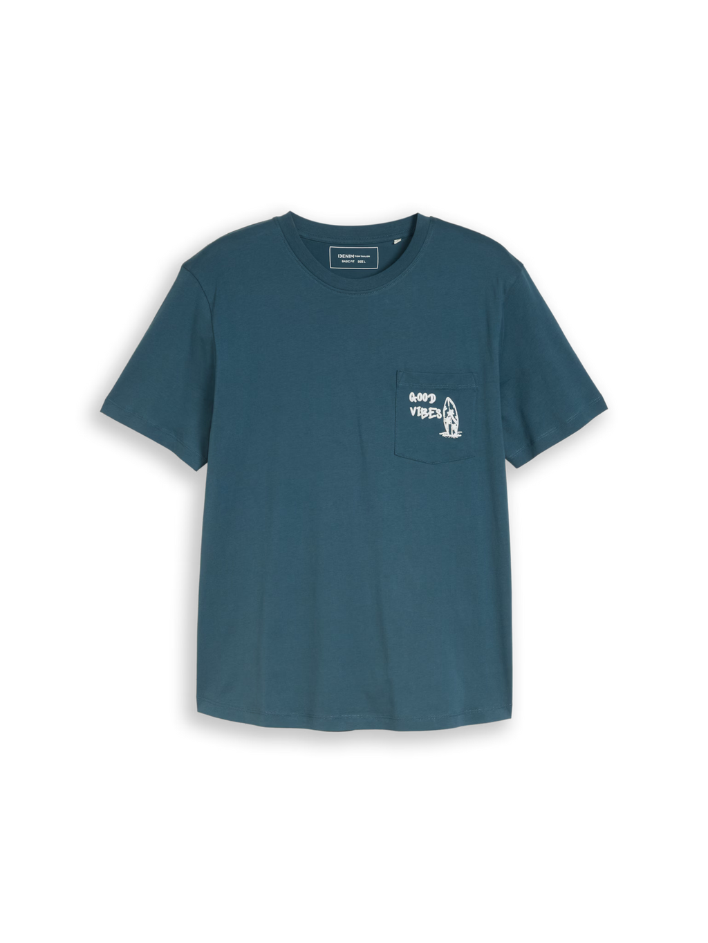 T-shirt con taschino e scritta