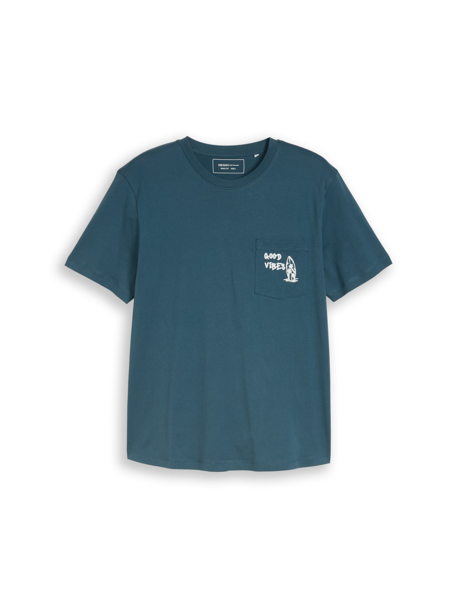 T-shirt con taschino e scritta