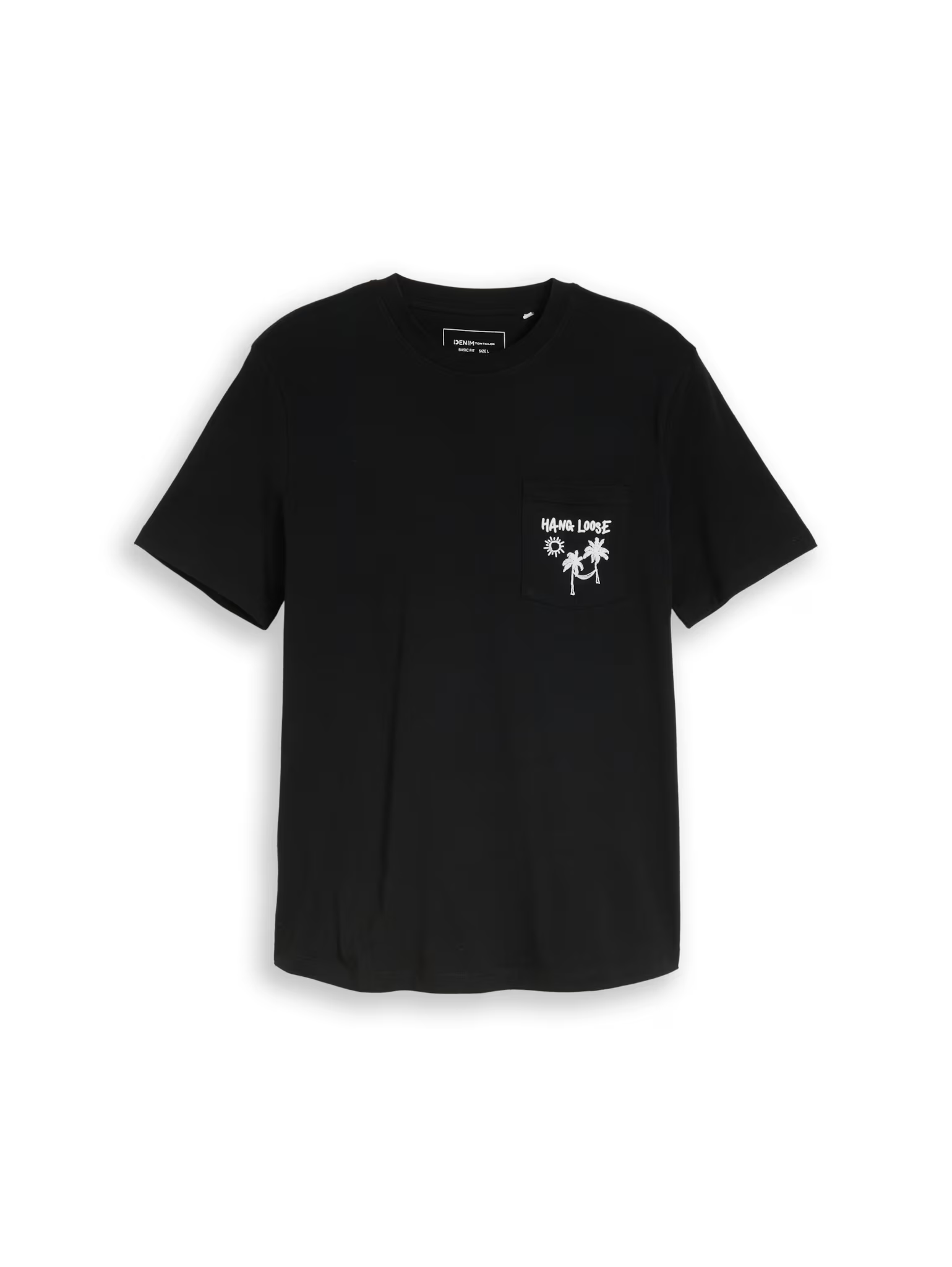 T-shirt con taschino e scritta