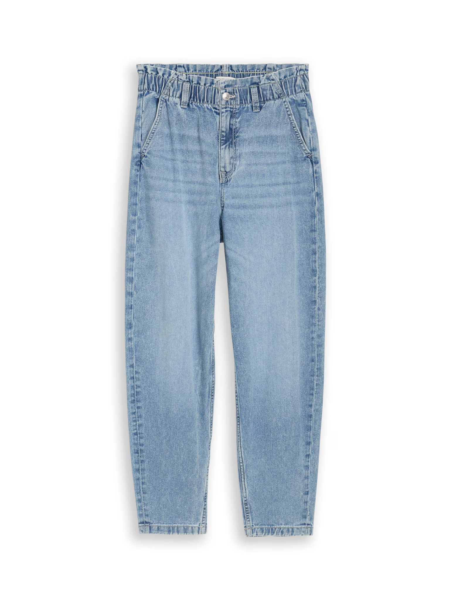 Jeans barrel con elastico in vita
