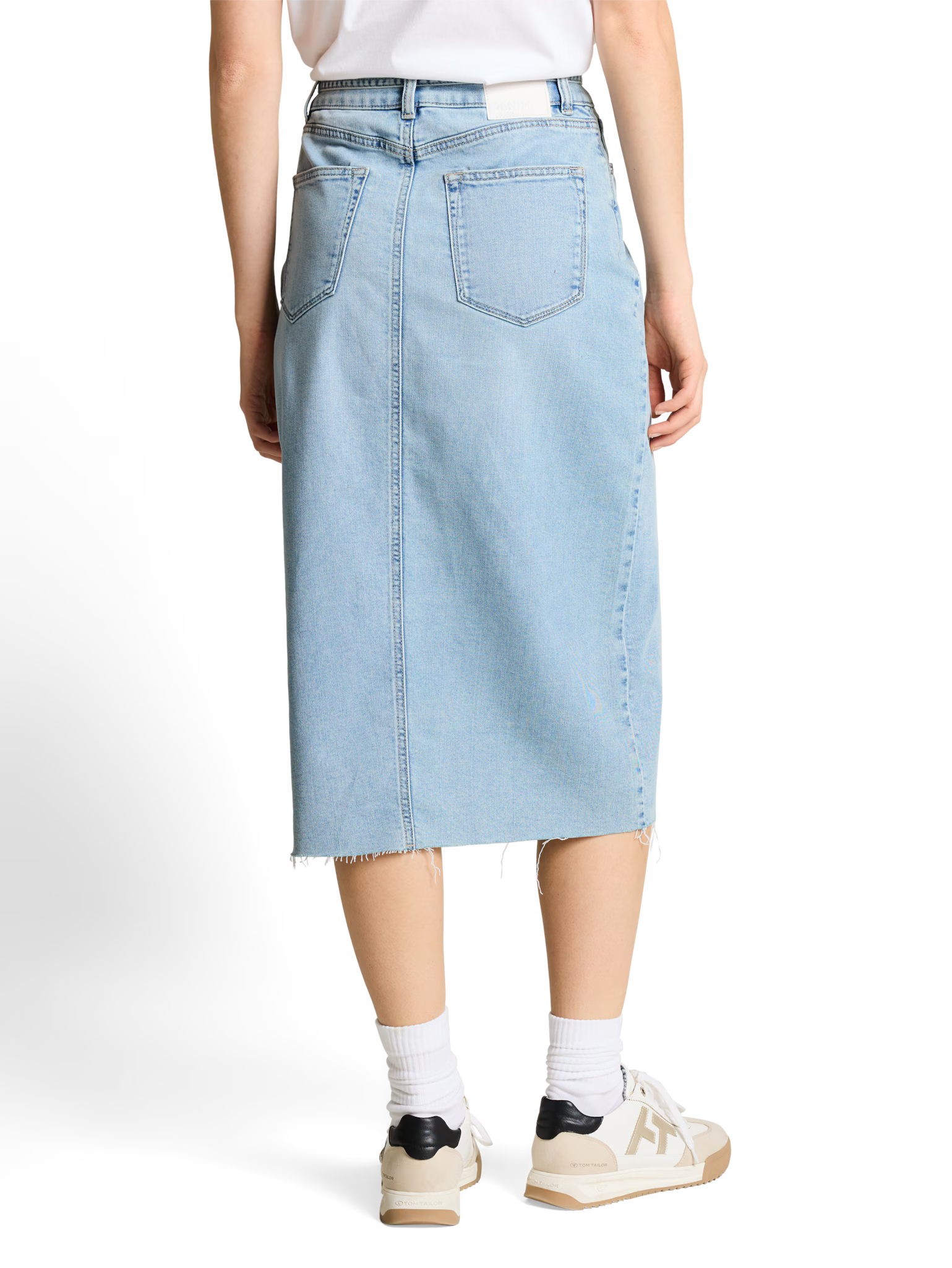 Gonna in denim midi