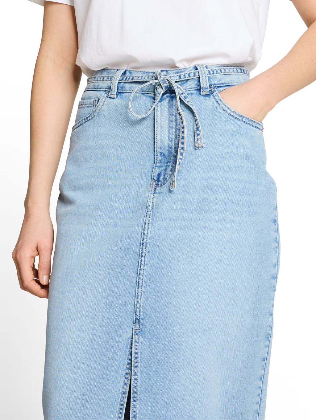 Gonna in denim midi