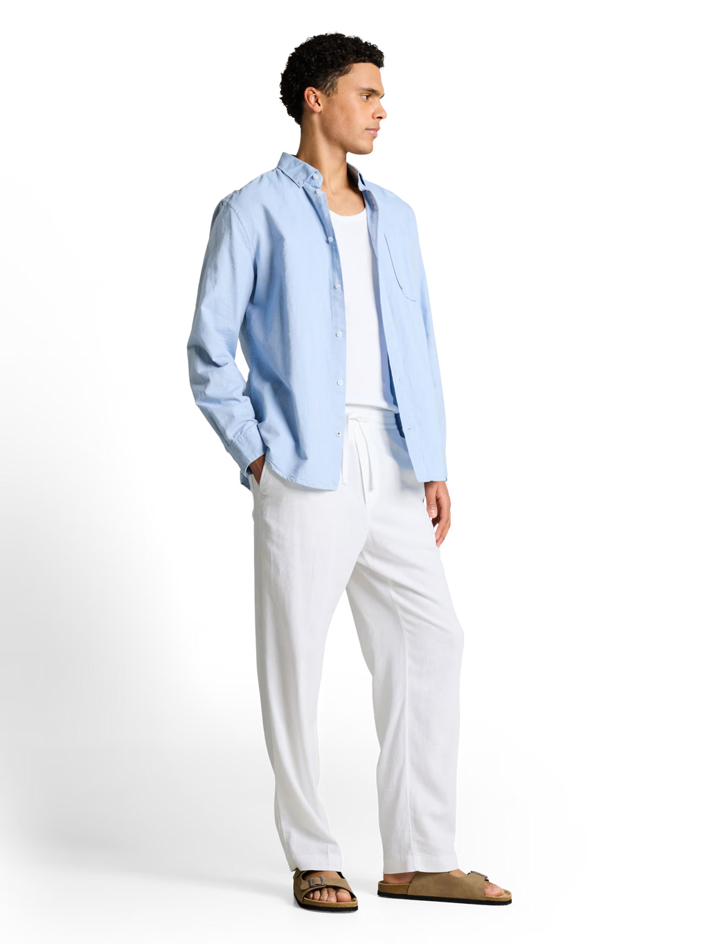 Pantalone loose misto lino