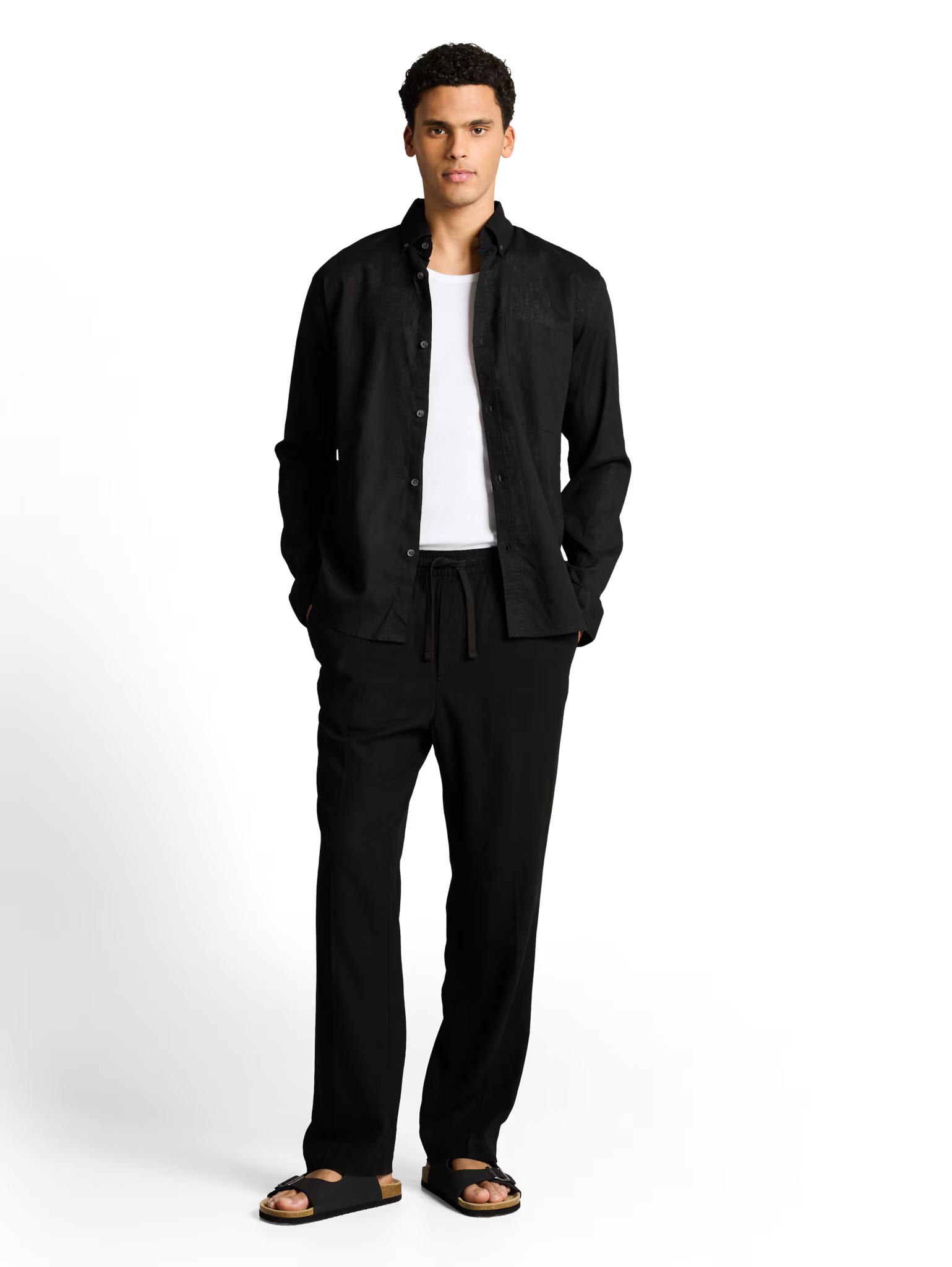 Pantalone loose misto lino