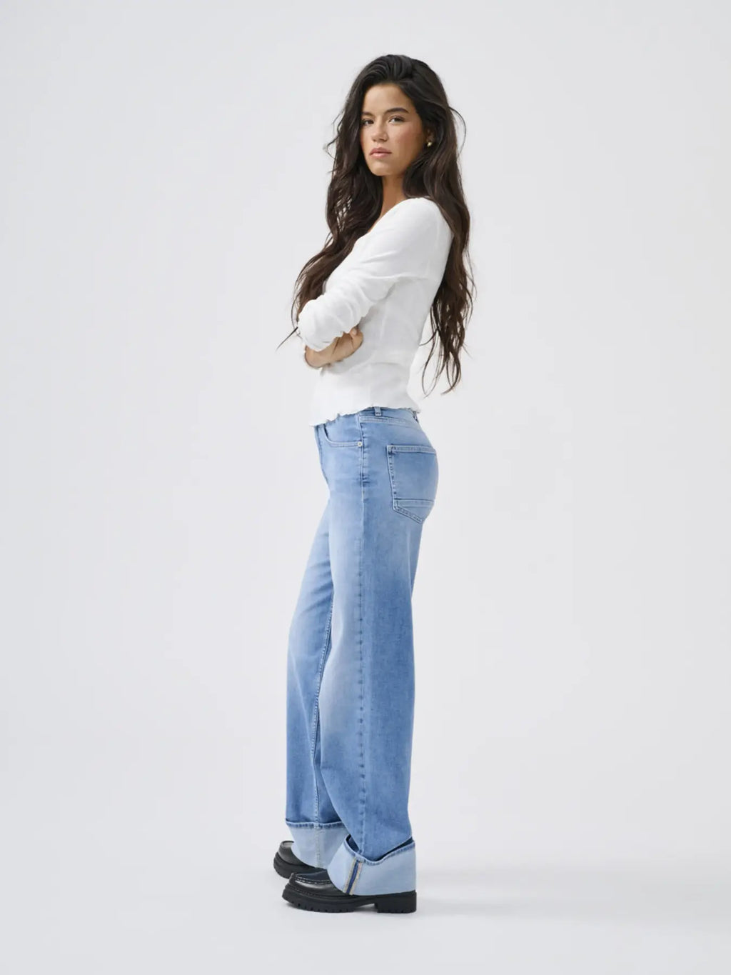 Jeans Mercer con risvolto