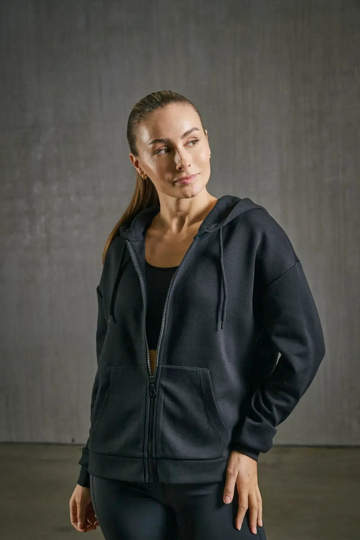 Felpa con cappuccio e zip